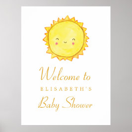 Begrüßungszeichen der Sun Baby-Dusche / Vielen Dan Poster