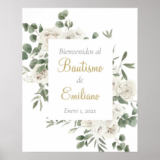 Begrüßungszeichen der Taufe auf Spanisch Poster (Vorne)