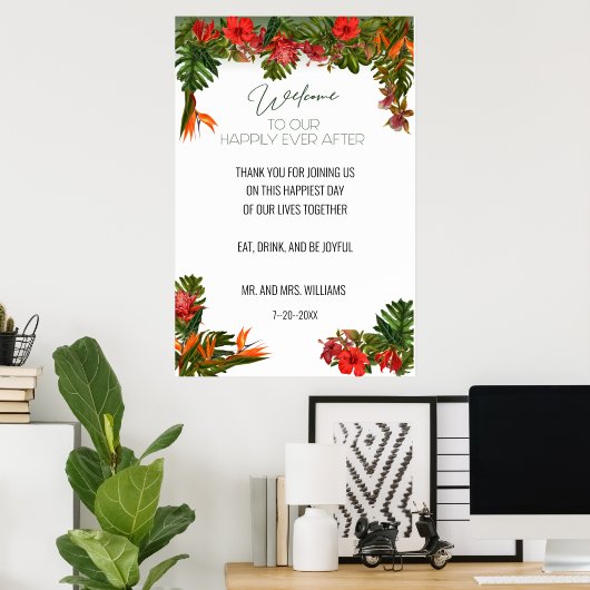 Begrüßungszeichen der tropischen Brise Poster (Heimbüro)