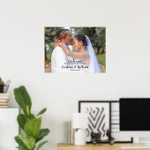 Begrüßungszeichen der Verbindungspartei mit Foto Poster (Heimbüro)