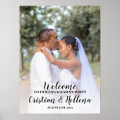 Begrüßungszeichen der Verbindungspartei mit Foto Poster (Vorne)