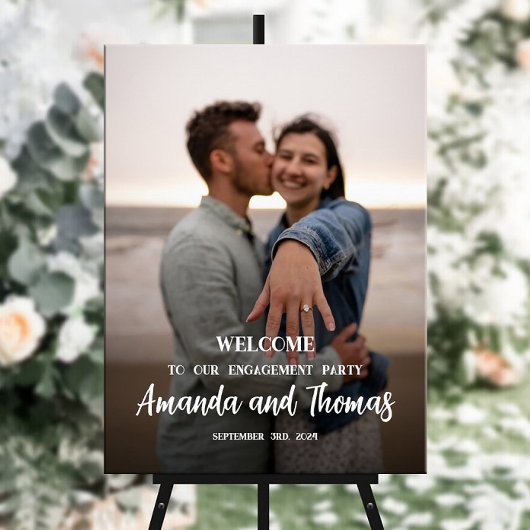 Begrüßungszeichen der Verbindungspartei mit Foto Poster