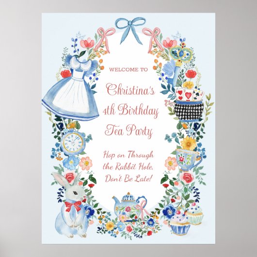 Begrüßungszeichen der Whimsikschen Alice im Wunder Poster (Vorne)