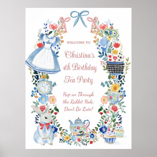 Begrüßungszeichen der Whimsikschen Alice im Wunder Poster (Vorne)