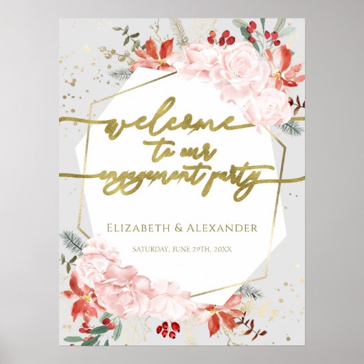 Begrüßungszeichen der Winter Engagement Party Poster (Vorne)