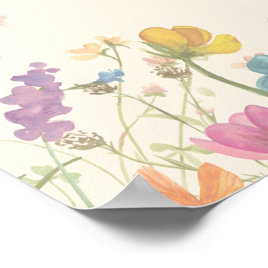 Begrüßungszeichen der zarten Wildblume Poster (Ecke)