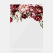 Begrüßungszeichen des botanischen Burgund Acrylschild (Vorderseite)