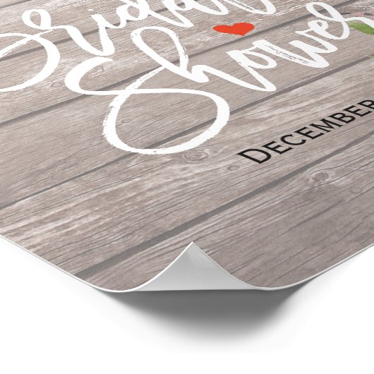 Begrüßungszeichen des Brautparty mit Blumenstring- Poster (Ecke)