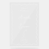 Begrüßungszeichen des Champagner Tower Wavy Acryli Acrylschild (Vorderseite)