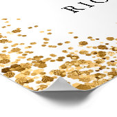 Begrüßungszeichen des eleganten Gold Glitzer Poster (Ecke)