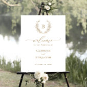 Begrüßungszeichen des eleganten Laurel Wreath Mono Poster