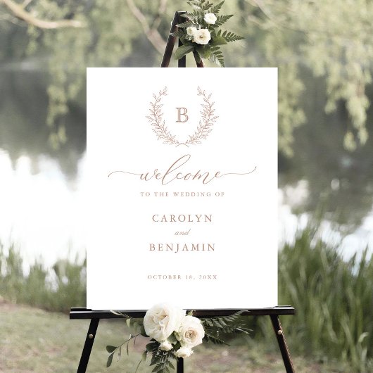 Begrüßungszeichen des eleganten Laurel Wreath Mono Poster