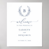 Begrüßungszeichen des eleganten Laurel Wreath Mono Poster (Vorne)