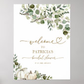 Begrüßungszeichen des Greenery Fall Brautparty Poster (Vorne)