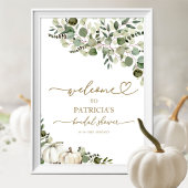 Begrüßungszeichen des Greenery Fall Brautparty Poster