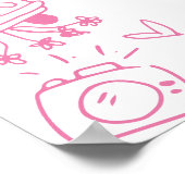 Begrüßungszeichen des handgezeichneten rosa Brautp Poster (Ecke)