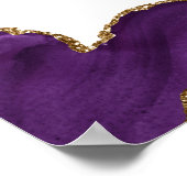 Begrüßungszeichen des lila Gold Glitzer Agate Poster (Ecke)