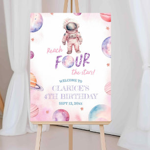 Begrüßungszeichen des Minimalistischen Astronauten Poster