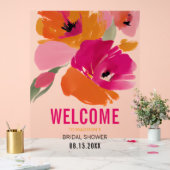 Begrüßungszeichen des modernen floralen Acryl-Brau Acrylschild (Hochzeit)