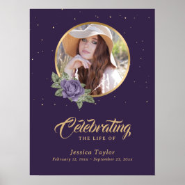 Begrüßungszeichen des modernen Lila Fotos Poster