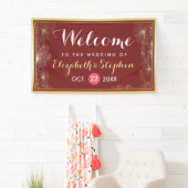 Begrüßungszeichen des modernen Roten Gold Blumenra Banner (Insitu)