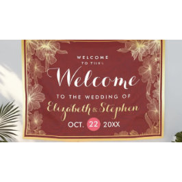 Begrüßungszeichen des modernen Roten Gold Blumenra Banner