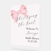 Begrüßungszeichen des rosa Brautparty Acrylschild (Winkel)