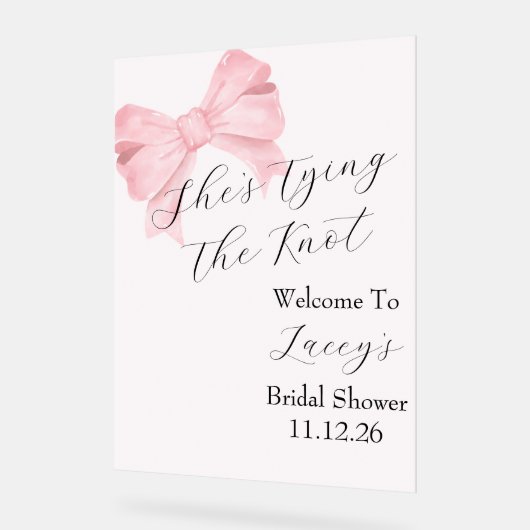 Begrüßungszeichen des rosa Brautparty Acrylschild (Winkel)