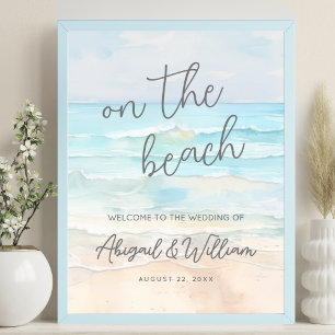 Begrüßungszeichen des Sommers am Strand Poster
