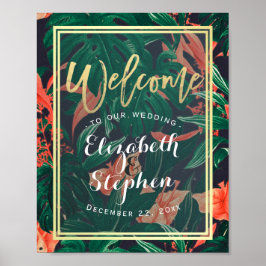 Begrüßungszeichen des tropischen Flors Poster