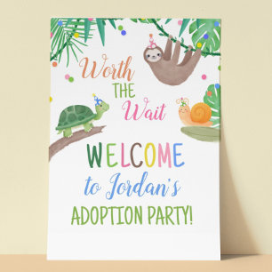 Begrüßungszeichen des Wartezeichens für die Adopti Poster