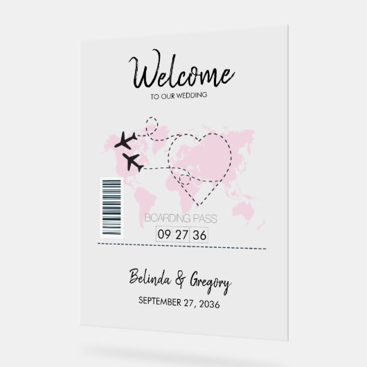 Begrüßungszeichen des Zielüberlaufs Boarding Acrylschild (Winkel)