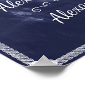 Begrüßungszeichen | Einfache Rustikal Blue Board H Poster (Ecke)