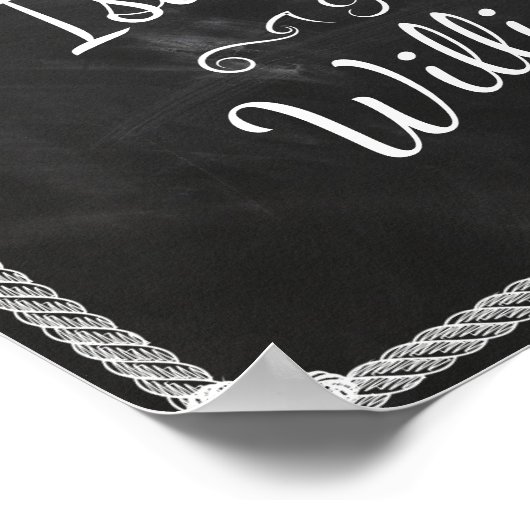 Begrüßungszeichen | Einfache rustikale Schwarz-wei Poster (Ecke)