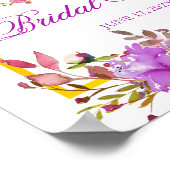 Begrüßungszeichen | Eleganter Chic Gold Lila Blüte Poster (Ecke)