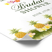 Begrüßungszeichen | Elegantes tropisches Brautpart Poster (Ecke)