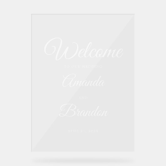 Begrüßungszeichen entfernen Akryllisches Zeichen Acrylschild (Vorderseite)