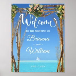 Begrüßungszeichen | Floral Summer Beach Wedggate Poster