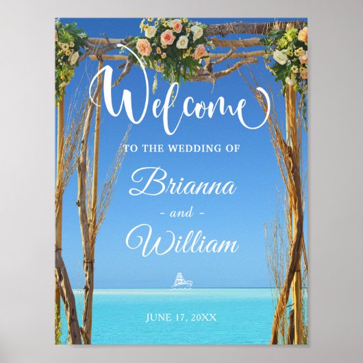 Begrüßungszeichen | Floral Summer Beach Wedggate Poster (Vorne)