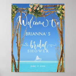 Begrüßungszeichen | Floral Wedding Gate Brautparty Poster