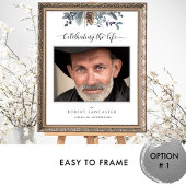 Begrüßungszeichen Foto Blaues Rustikales Foliage Poster