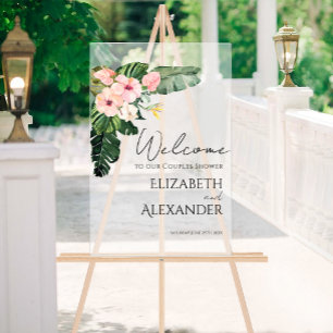 Begrüßungszeichen für Acrylkaffees   tropisch Acrylschild