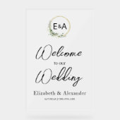 Begrüßungszeichen für Acrylmonogramm-Party Acrylschild (Vorderseite)