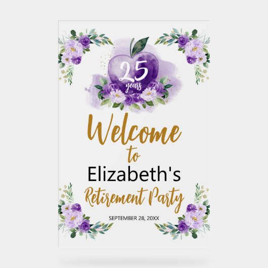 Begrüßungszeichen für akrobatische Lehrer | Apfel Acrylschild (Vorderseite)