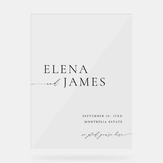 Begrüßungszeichen für akryllische, moderne Minimal Acrylschild (Vorderseite)