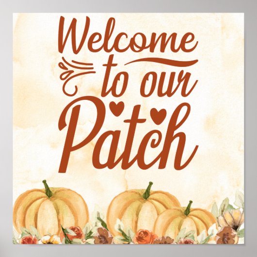 Begrüßungszeichen für Autumn Pumpkins Poster (Vorne)