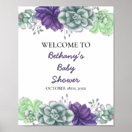 Begrüßungszeichen für Babydusche - Aquarelltuch Poster