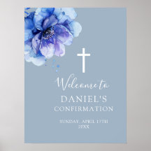 Begrüßungszeichen für blaue Wasserfarbe