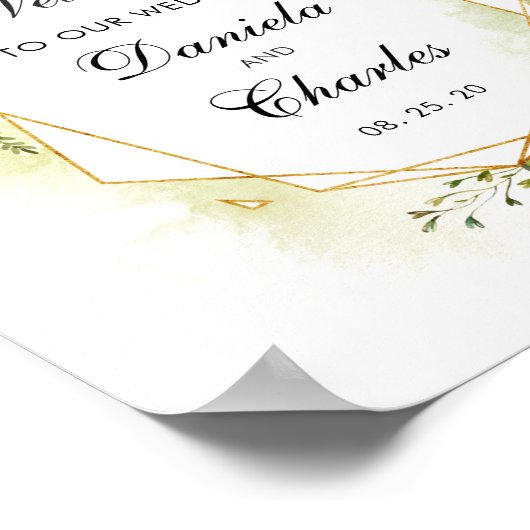 Begrüßungszeichen für Blumenblättern Poster (Ecke)