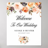 Begrüßungszeichen für Blumenzehen im Herbst Poster (Vorne)